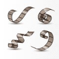 Film strip roll. Cinema tape set design. Filmstrip movie entertainment. Cinematography frame