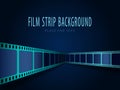 Film strip roll frame cinema background with place for text. Vector cinema festival poster, banner or flyer. Art design reel Royalty Free Stock Photo