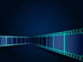 Film strip roll frame cinema background with place for text. Vector cinema festival poster, banner or flyer. Art design reel Royalty Free Stock Photo