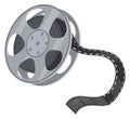 Film strip roll icon. Cartoon cinema symbol Royalty Free Stock Photo