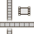 Film strip set. Collection of film for the camera. Cinema frame. Vector illustration template of negative isolated on white backgr Royalty Free Stock Photo