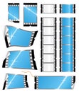 Film strip tags and stickers Royalty Free Stock Photo