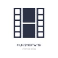 film strip with a triangle inside icon on white background. Simple element illustration from UI concept