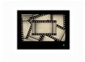 Film strips on abstract television screen Royalty Free Stock Photo