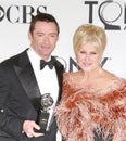 Hugh Jackman and Deborra-Lee Furness and Tony Statuette at the 2012 Awards in NYC