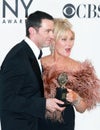 Hugh Jackman and Deborra-Lee Furness and Tony Statuette at the 2012 Awards in NYC