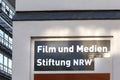 Film und medien stiftung nrw sign in dusseldorf germany Royalty Free Stock Photo