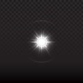 Radiant white sunburst with lens flare â sparkling isolated star light for glowing overlays or celestial designs Royalty Free Stock Photo