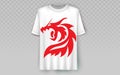 Red dragon graphic print t-shirt â bold mythical creature apparel for fantasy fans or medieval legend merch Royalty Free Stock Photo
