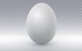 Realistic white chicken egg on transparent background for cooking graphics, healthy breakfast designs, and farm-fresh packaging Royalty Free Stock Photo
