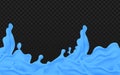 Realistic blue water splash and waves vector for marine designs, ocean themes, and liquid-inspired digital art Royalty Free Stock Photo