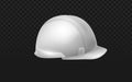 White construction safety hard hat vector, essential personal protective equipment for builders, engineers, & industrial workers. Royalty Free Stock Photo