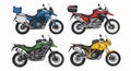 Four adventure motorcycles Royalty Free Stock Photo