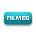 Filmed button icon with blue glossy finish and shadow Royalty Free Stock Photo