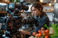 Filming a Recipe, Close-Up of a Chef\'s Hands Using a DSLR Camera