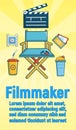 Filmmaker concept banner, cartoon style