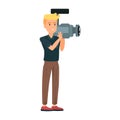 Filmmaker illustration in color cartoon style. Editable vector graphic design.