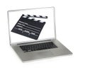 Filmmaking editing on laptop computer Royalty Free Stock Photo