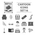 Big collection of films and cinema vector symbol stock illustration