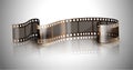 Filmstrip on a gray background Royalty Free Stock Photo