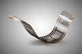 Filmstrip on a gray background Royalty Free Stock Photo