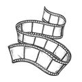 Filmstrip For Old Video Camera Monochrome Vector