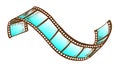 Filmstrip Roll For Cinema Projector Retro Vector