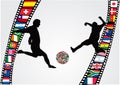 Filmstrip with soccer player Royalty Free Stock Photo