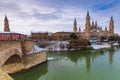 `Filomena` storms leave behind snowy landscapes in Spain . Views of Zaragoza with snow