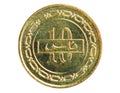 10 Fils State coin, 1965~1999 - Isa bin Salman serie, 1992. Bank of Bahrain. Obverse, issued on 1991