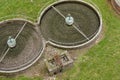 Filter beds in sewage treatment works Royalty Free Stock Photo