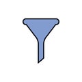 Filter button web shape icon, filtering symbol, funnel sign