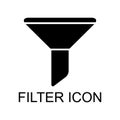 Filter button web shape icon, flat filtering symbol, funnel sign vector illustration