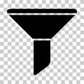 Filter button web shape icon, flat filtering symbol, funnel sign vector illustration Royalty Free Stock Photo