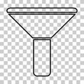 Filter button web shape icon, flat filtering symbol, funnel sign vector illustration