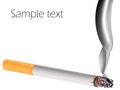 Filter cigarette against white background