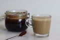 Filter coffee sweetened with palm jaggery syrup. A healthy way of making coffee without sugar