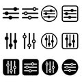 Filter control icon vector set. Adjustment illustration sign. mixer symbol. Royalty Free Stock Photo