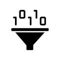 Filter for data mining black glyph icon Royalty Free Stock Photo