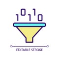 Filter for data mining RGB color pixel perfect icon Royalty Free Stock Photo