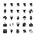 Filter data vector icon set in flat style