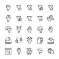 Filter data vector icon set in line style