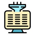 Filter database icon color outline vector Royalty Free Stock Photo