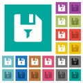 Filter file square flat multi colored icons