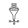 Filter, funnel, big data icon. Outline vector