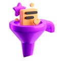 Filter, funnel flow 3d rendered icon