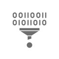 Filter, funnel, sorting, data tunnel grey icon.