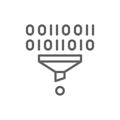 Filter, funnel, sorting, data tunnel line icon.