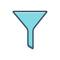 Color illustration icon for Filter, sort and funnel