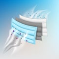 Filter layer of medical mask with protect filter layer and air inflow, PM 2.5 air filteration and virus protection Royalty Free Stock Photo
